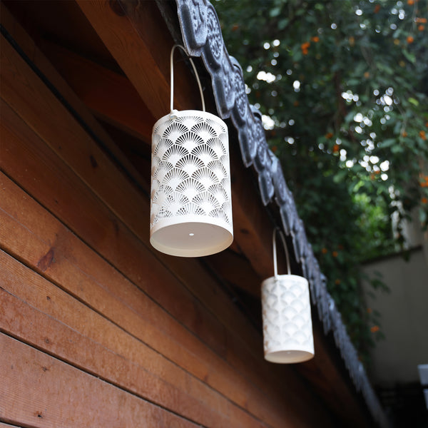 AnnaStore Solar Lantern Outdoor Hanging Solar Lights (2 Pack - White)