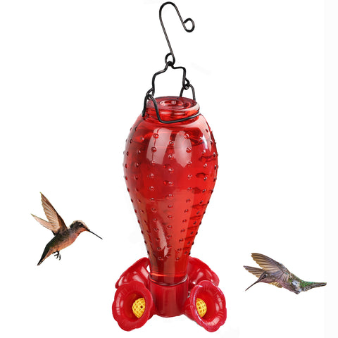 AnnaStore Hummingbird Feeder for Outdoor Red  Glass