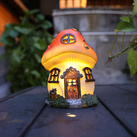 AnnaStore Solar Fairy Garden House Adorable Mushroom Cottage