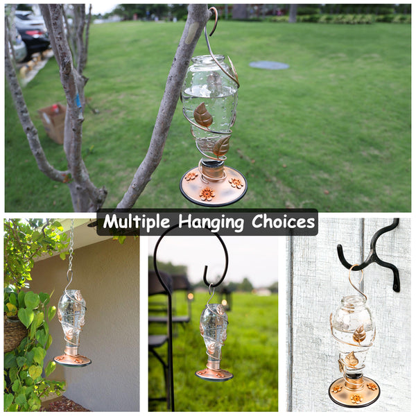 AnnaStore Glass Hummingbird Feeder for Outdoor