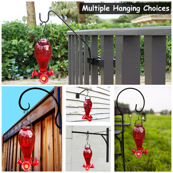 AnnaStore Hummingbird Feeder for Outdoor Red  Glass